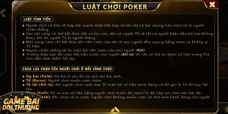 Cược thủ tự do cược tố theo sở thích