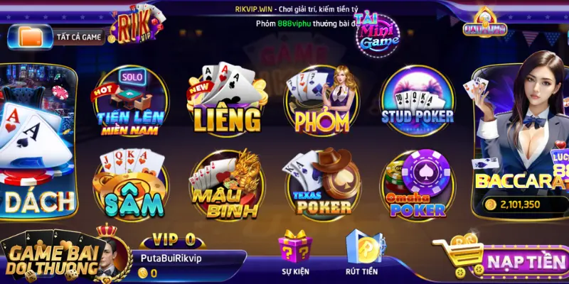 Liêng - Game đánh bài hấp dẫn nhất tại cổng game Rikvip